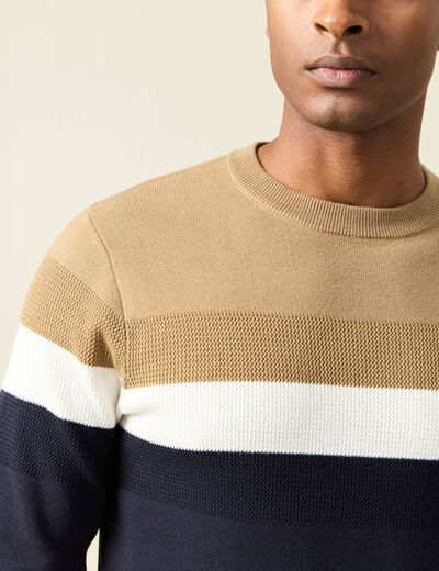 Pull manches longues bleu marine homme