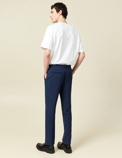 Pantalon slim cigarette bleu marine homme