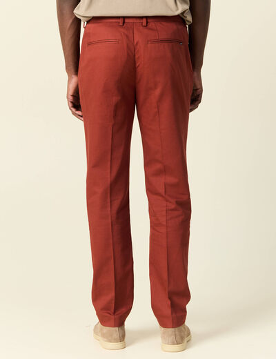 Pantalon chino marron cognac homme