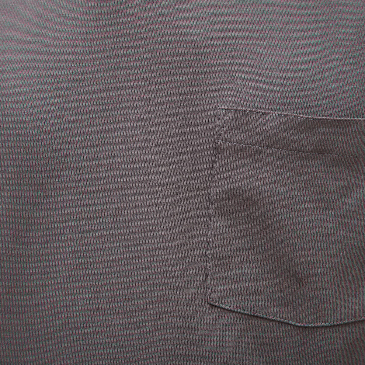 T-shirt droit en coton col ras du cou gris fonc&eacute; homme