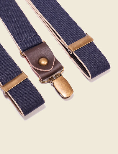 Bretelles avec pinces bleu marine homme