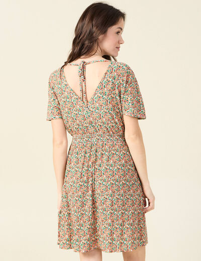 Robe droite fluide blanc femme