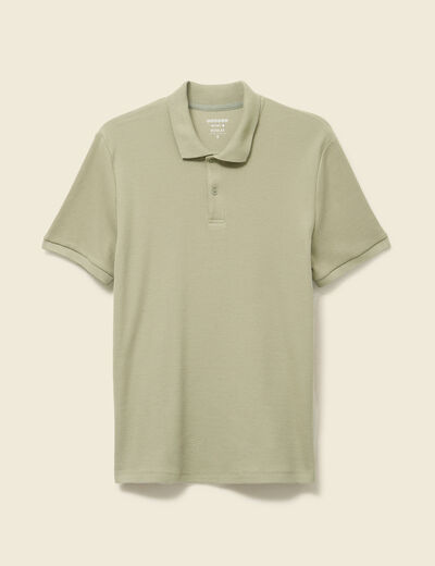 Polo col polo manches courtes en coton gris homme