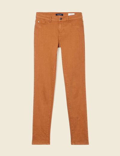 Pantalon slim marron femme
