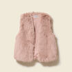 Veste fausse fourrure avec doublure vieux rose femme