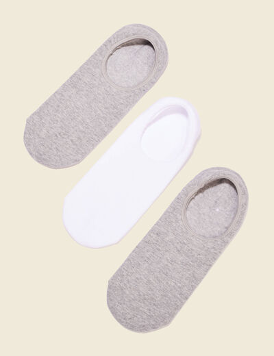 Lot 3 paires chaussettes gris clair homme