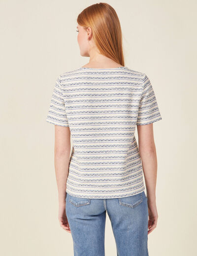 T-shirt manches courtes bleu foncé femme