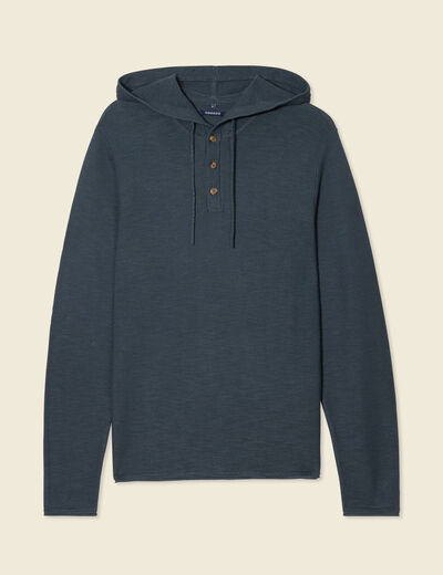 Pull à capuche vert foncé homme
