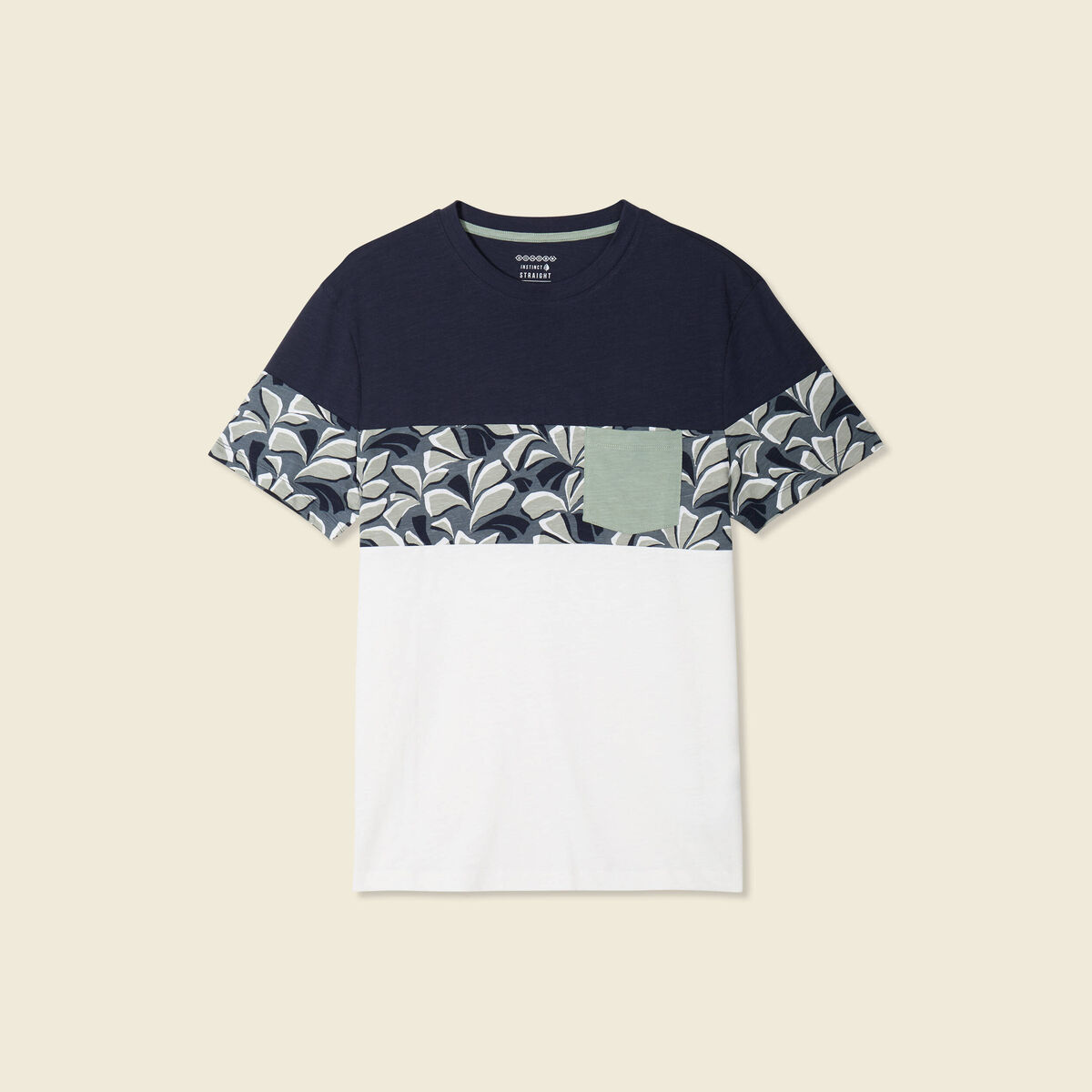 T-shirt manches courtes ecru homme