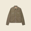 Blouson droit boutonné vert kaki homme