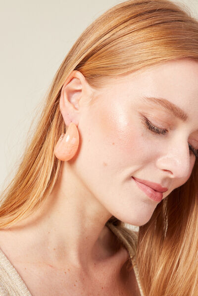 Boucles d'oreilles créoles orange clair femme