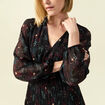 Robe &eacute;vas&eacute;e bas pliss&eacute; noir femme