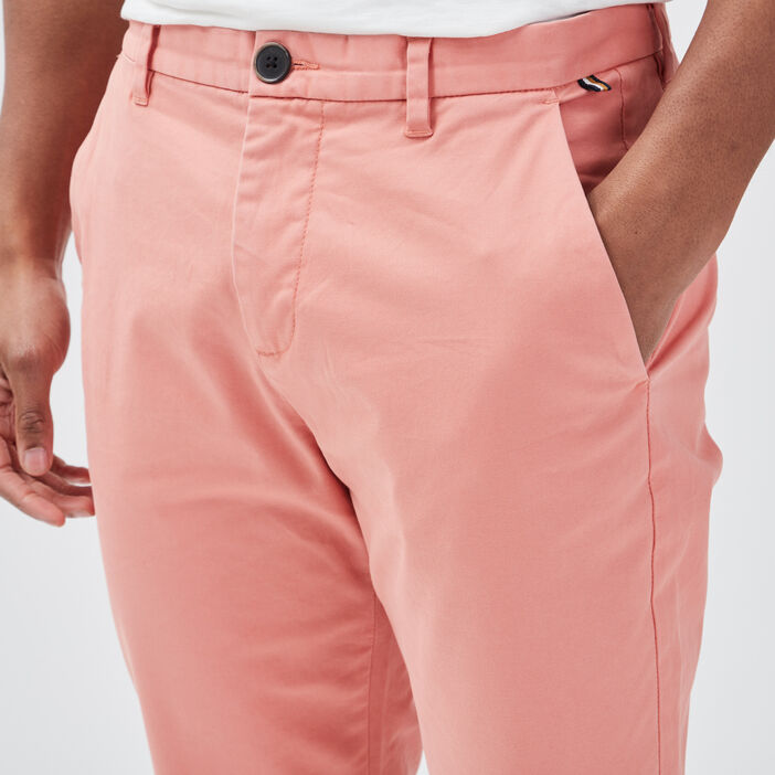 Pantalon slim Instinct chino rose saumon homme