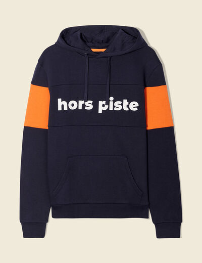 Sweat à capuche bleu marine homme