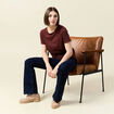 T-shirt manches courtes marron femme
