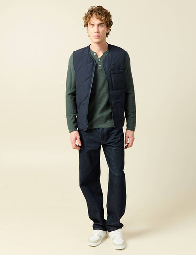 Pull manches longues vert kaki homme