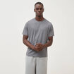 T-shirt col rond manches courtes gris fonc&eacute; homme