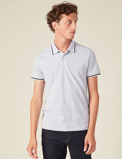 Polo manches courtes bleu clair homme