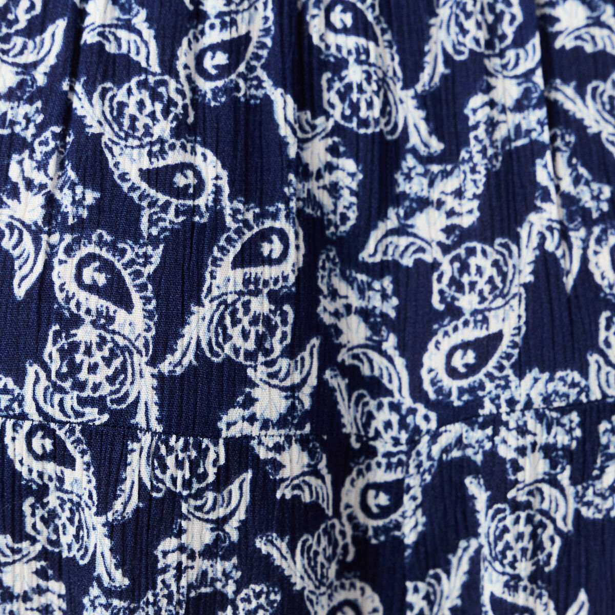 Jupe longue droite fluide bleu marine femme