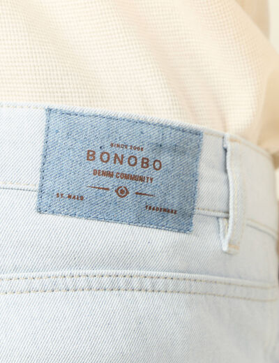 Jeans regular 5 poches denim snow bleach homme