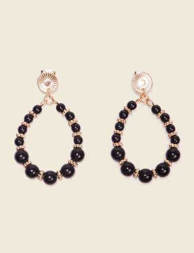 Boucles d'oreilles pendantes noir femme