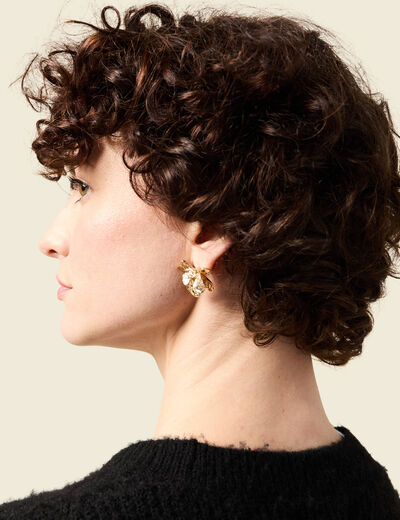 Boucles d'oreilles clous couleur or femme