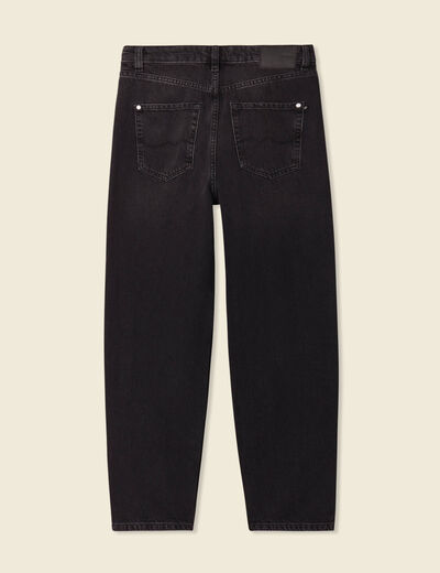 Jeans barrel taille haute denim noir femme
