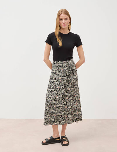 Jupe fluide noir femme