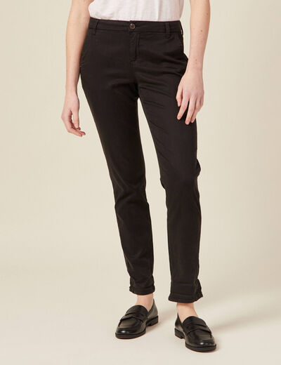 Pantalon chino Instinct noir femme
