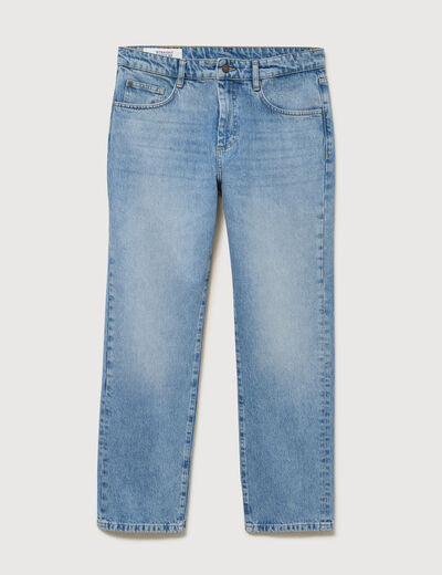 Jeans straight longueur 32 en coton denim used homme