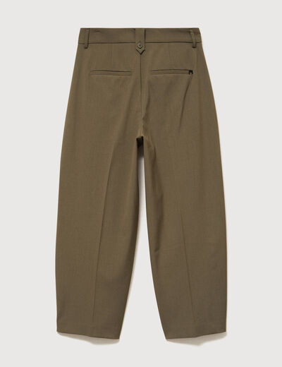 Pantalon barrel vert olive femme