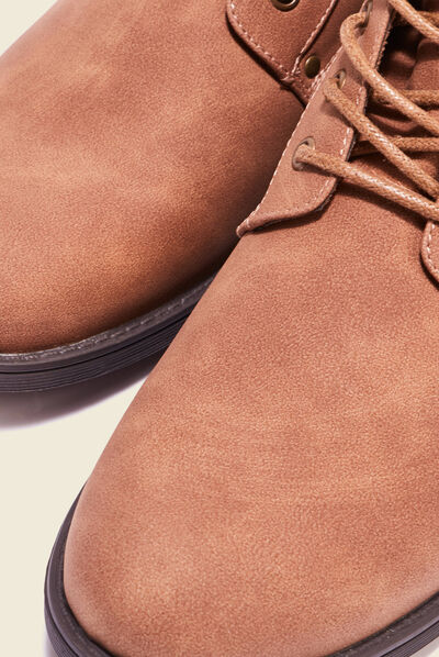Bottines avec détails zippés marron femme