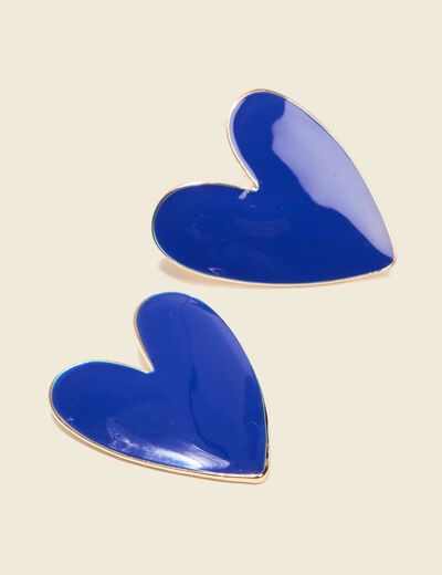 Boucles d'oreilles clous bleu electrique femme