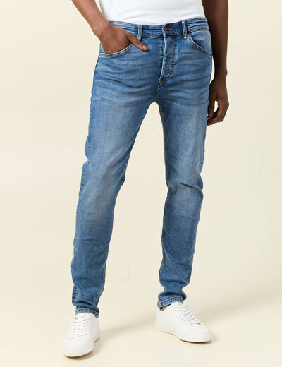 Jeans skinny tapered denim stone homme