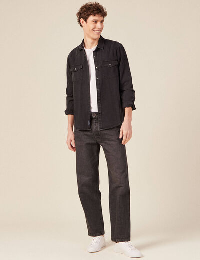 Jeans relax 5 poches denim snow noir homme