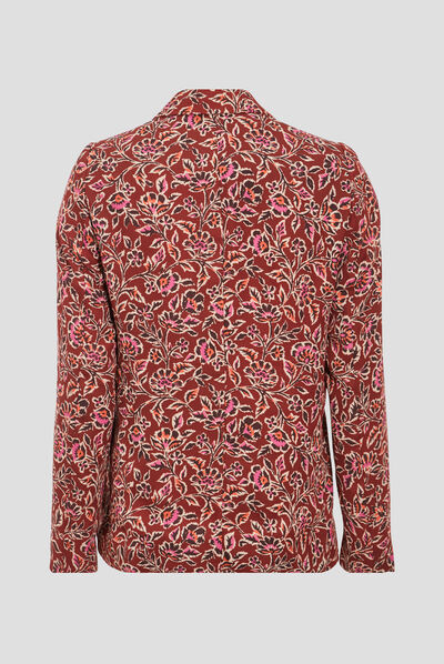 Veste esprit blazer droite marron femme