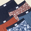 Lot 5 boxers bleu foncé homme