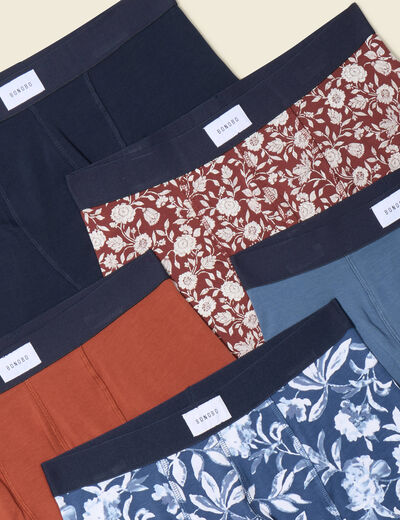 Lot 5 boxers bleu foncé homme