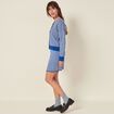 Gilet manches longues boutonné bleu femme