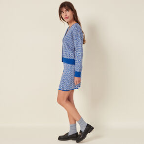 gilet manches longues boutonne bleu femme Gilet manches longues boutonné bleu femme