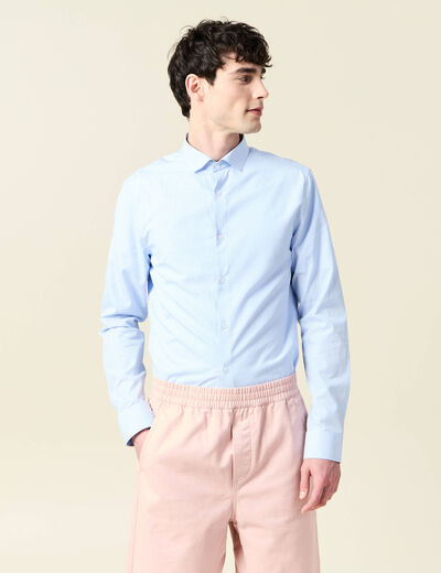 Chemise manches longues bleu ciel homme