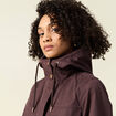 Parka longue à capuche marron foncé femme