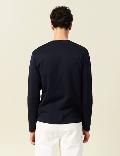 T-shirt manches longues bleu marine homme