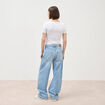 Jeans loose taille standard en coton denim bleach femme