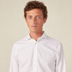 Col cintr&eacute; en coton manches longues blanc homme