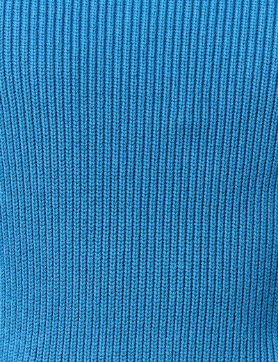Pull fin manches longues col rond bleu fonc&eacute; homme