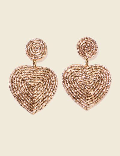 Boucles d'oreilles pendantes couleur or femme
