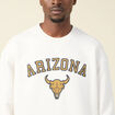 Sweat oversize col rond manches longues ecru homme