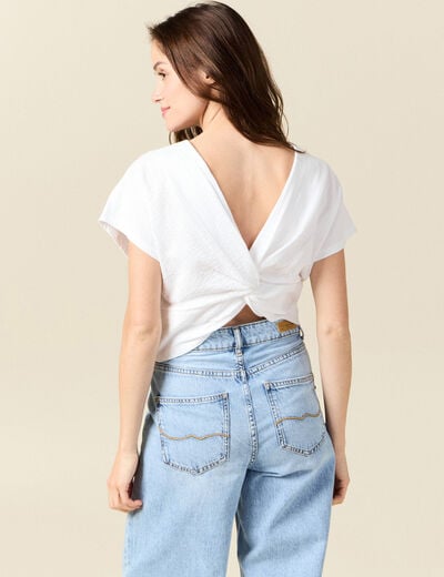 T-shirt manches courtes blanc femme