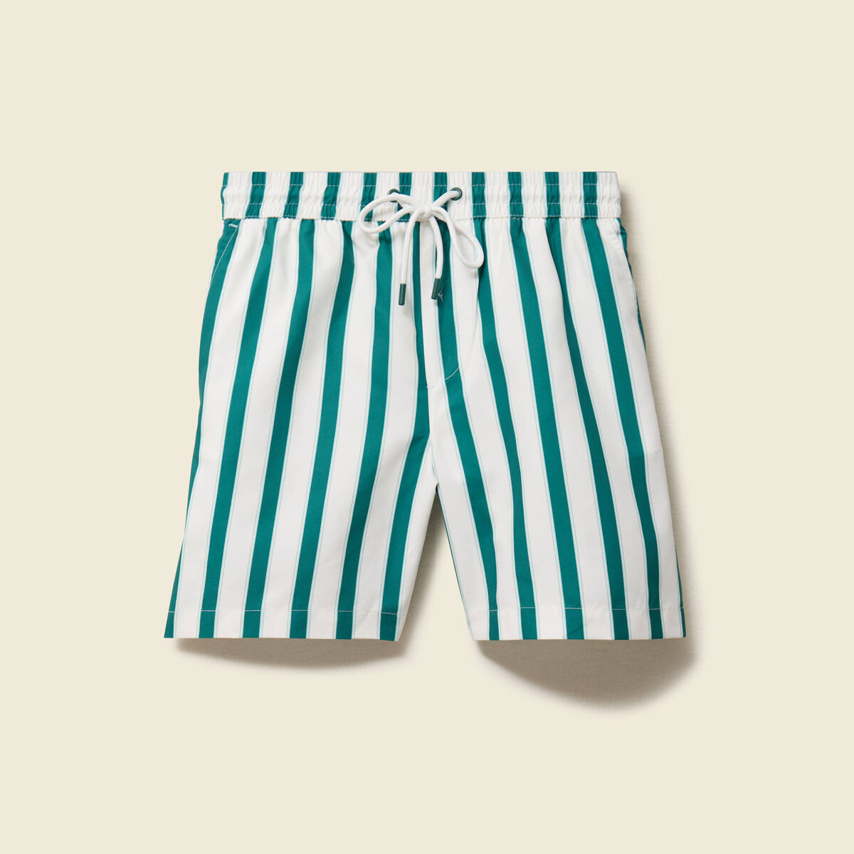 Maillot de bain ray&eacute; doubl&eacute; vert &eacute;meraude homme